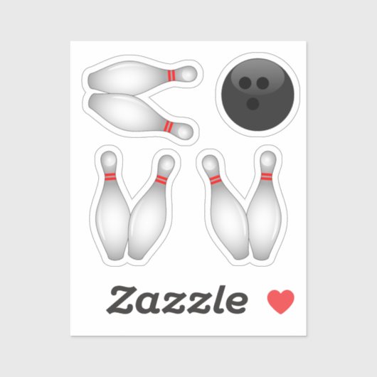 Sticker Bowling Ball et Bowling Pins (Feuille)