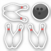 Sticker Bowling Ball et Bowling Pins (Recto)