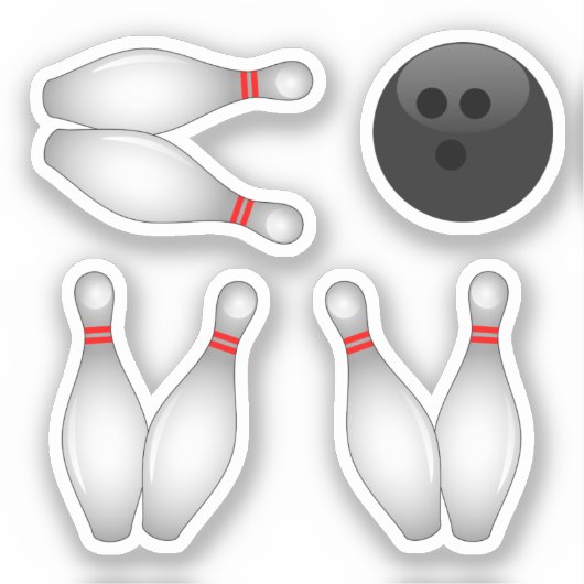 Sticker Bowling Ball et Bowling Pins (Recto)