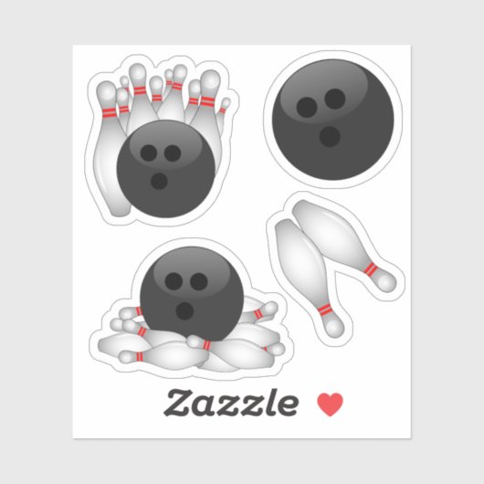 Sticker Bowling Ball et Bowling Pins (Feuille)