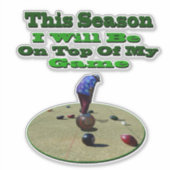 Sticker Bowling sur gazon drôle cette saison, (Devant)