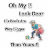 Sticker Bowling Sur Gazon Drôle Oh Regardez Cher, (Devant)