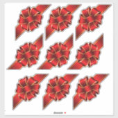 Sticker Bows cadeau Red Sparkly pour l'autocollant Kiss-Cu (Feuille)