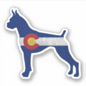 Sticker Box Cropped Ears Dog Silhouette Colorado (Devant)