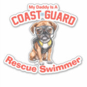 Sticker Boxer My Daddy Est Un Secourt USCG Swimmer (Devant)
