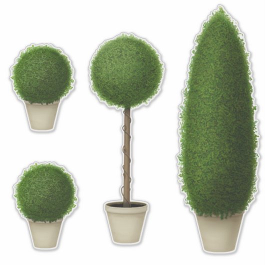 Sticker Boxwood Topiary Collection Jardin de charme (Devant)