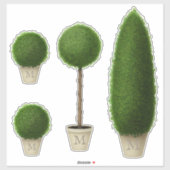 Sticker Boxwood Topiary Collection Monogramme ou orthograp (Feuille)