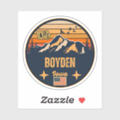 Sticker Boyden, Iowa, États-Unis (Feuille)