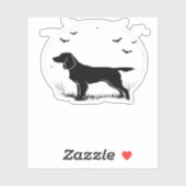 Sticker Boykin Spaniel Dog - Halloween Moon Silhouette Cla (Feuille)
