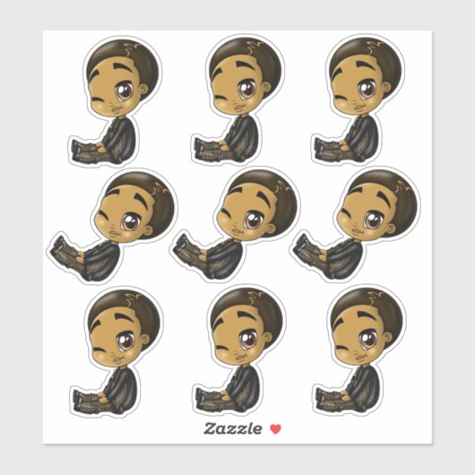 Sticker Boys Anime Noir (Feuille)