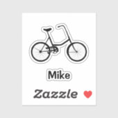 Sticker Boys Two Wheel Bicycle avec nom (Feuille)