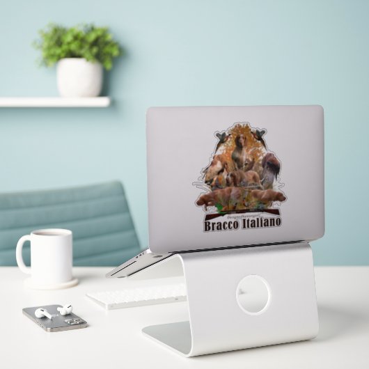 Sticker Bracco Italiano (Ordinateur portable sur le bureau)