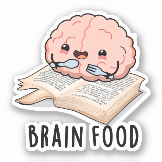 Sticker Brain Food Funny Anatomy Pun (Devant)