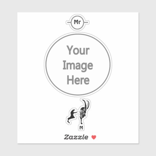 Sticker Brame en silhouette foncée en encre noire (Feuille)