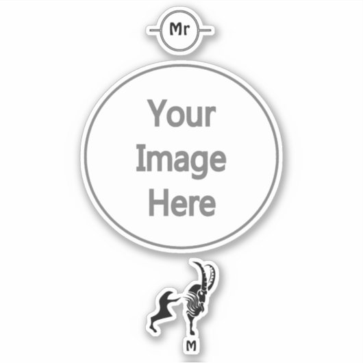 Sticker Brame en silhouette foncée en encre noire (Devant)