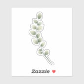 Sticker Branche avec Feuilles vert clair en style aquarell (Feuille)
