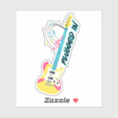 Sticker Branché Dans Guitare Électrique Étanche (Feuille)