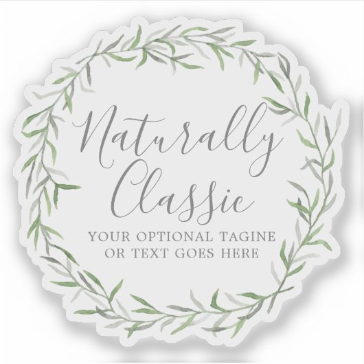 Sticker Branches de feuilles botaniques Green Wreath Rusti (Devant)