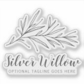 Sticker Branches de feuilles botaniques modernes Logo mini (Devant)