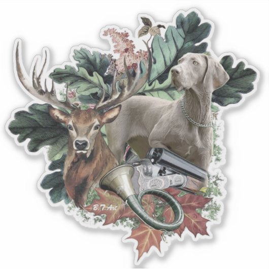Sticker Braque de Weimar (Devant)