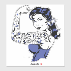 Sticker Bras de fille de tatouage vers le haut de