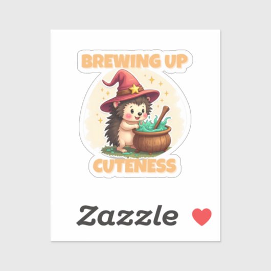 Sticker Brasser la mignon - mignon hérisson (Feuille)