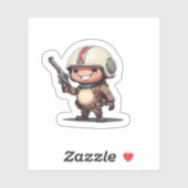 Sticker brave petit soldat mignon (Feuille)