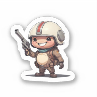 Sticker brave petit soldat mignon