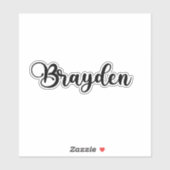 Sticker Brayden Name - Calligraphie manuscrite (Feuille)
