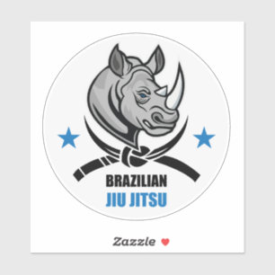 Sticker Brazilian Jiu Jitsu Rhino BJJ Fighter