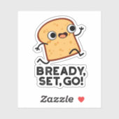 Sticker Bready Set Go Funny Running Pun Pain (Feuille)