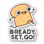 Sticker Bready Set Go Funny Running Pun Pain (Devant)