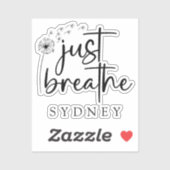 Sticker Breathe Dandelion Nom personnalisé (Feuille)