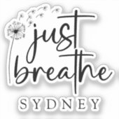 Sticker Breathe Dandelion Nom personnalisé (Recto)