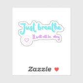 Sticker Breathe Motivational Positive Citation (Feuille)