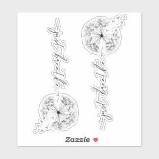 Sticker Breathe Quote avec Dandelion dans le script vent