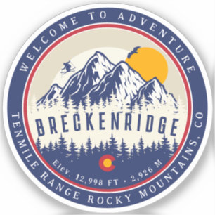 Sticker Breckenridge Colorado Drapeau Montagne Ski Souveni