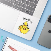 Sticker Brew-nana Funny Banana Pun (Ordinateur portable avec iPhone)