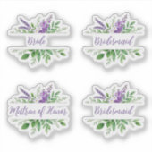 Sticker Bridal Team Purple Romantic Floral Split Border (Devant)
