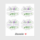 Sticker Bridal Team Purple Romantic Floral Split Border (Feuille)