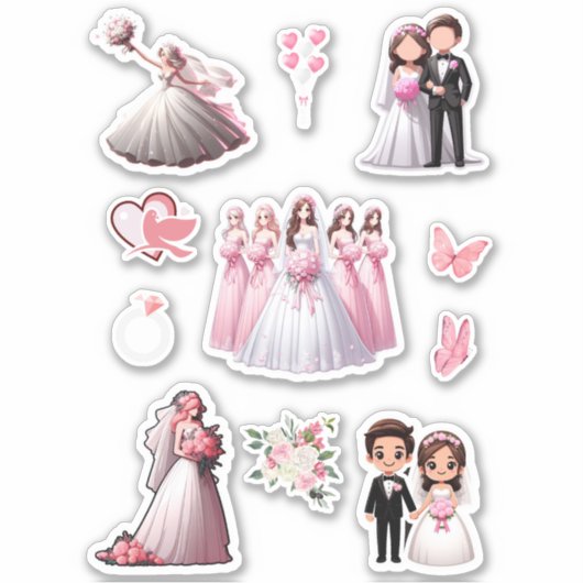 Sticker Bride et pièce rose (Devant)