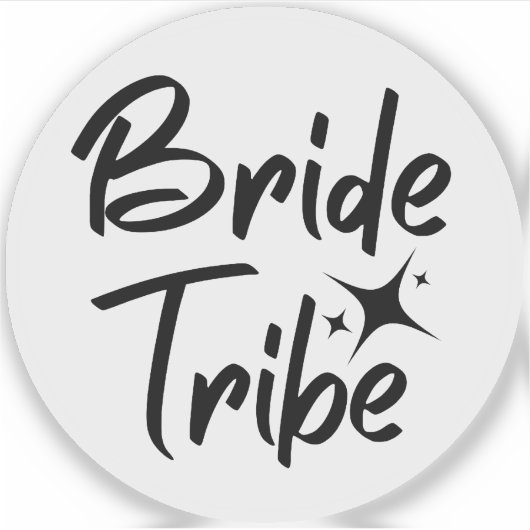 Sticker Bride Tribe calligraphie transparent vinyle autoco (Devant)