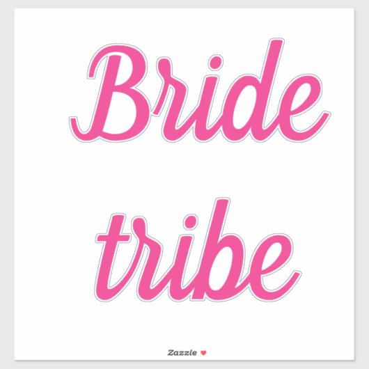Sticker Bride Tribe Rose Bride Team Mariage de texte perso (Feuille)