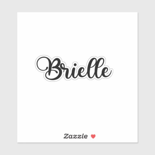 Sticker Brielle Nom - Calligraphie manuscrite (Feuille)
