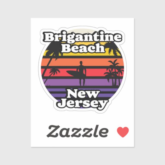 Sticker Brigantine Beach, New Jersey (Feuille)
