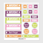 Sticker Bright Important Rappel Planificateur (Feuille)