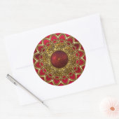 Sticker Bright Red Gold Flower Jewel (Enveloppe)