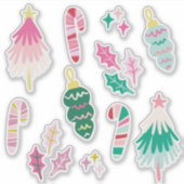 Sticker Bright Whimsical Christmas Illusrations (Devant)