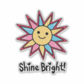 Sticker Brillant : Un Design Soleil Coloré (Devant)