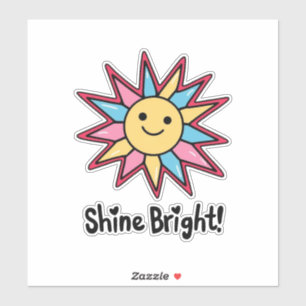 Sticker Brillant : Un Design Soleil Coloré